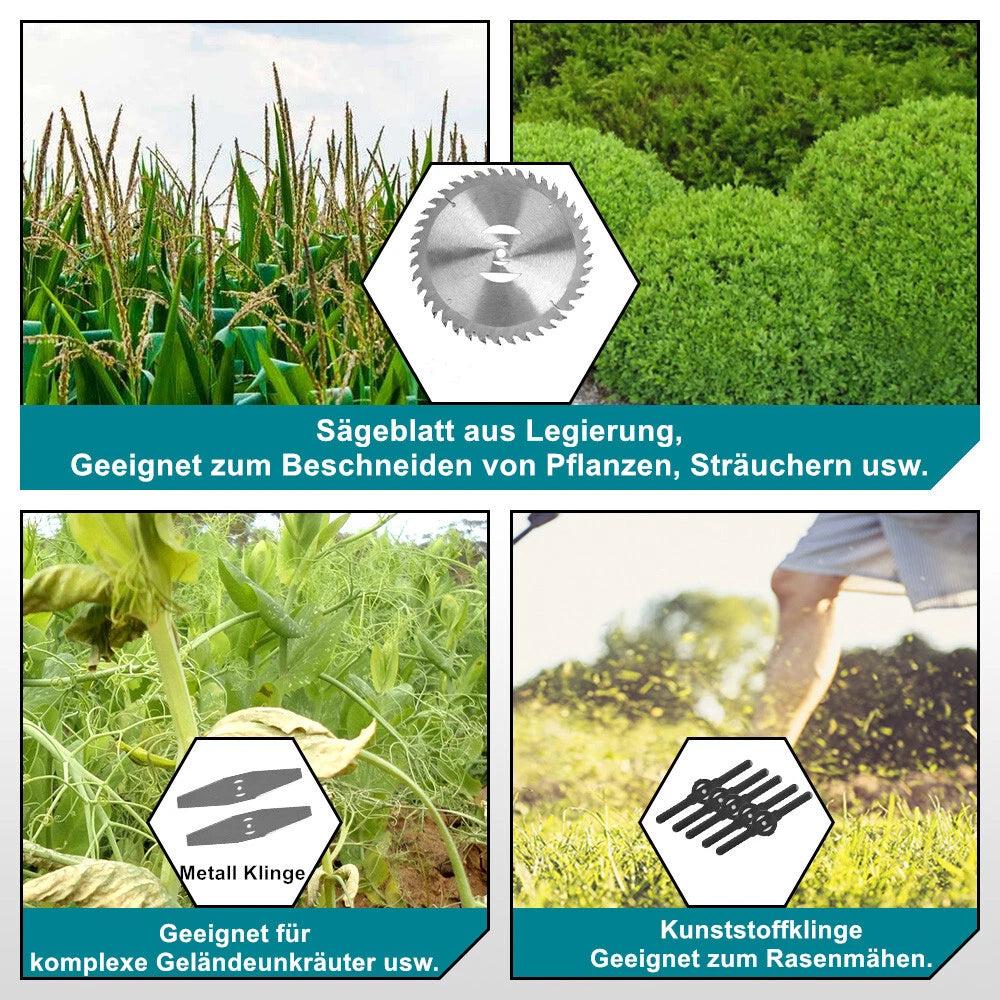 Akku Rasentrimmer 1500W – Kompatibel mit Makita 18V (Nicht Original)